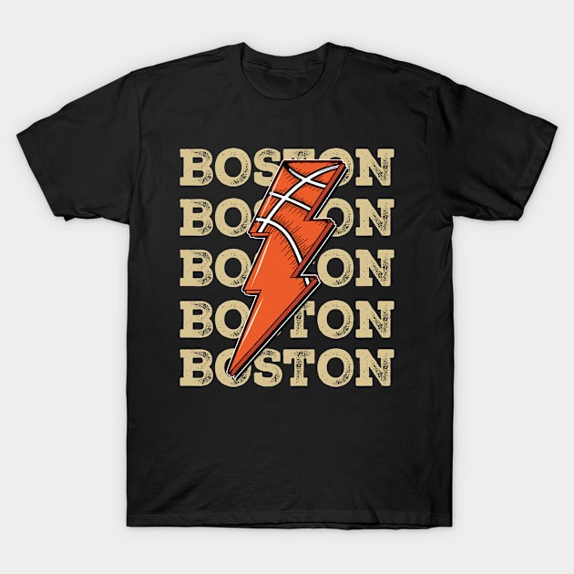 Funny Sports Boston Proud Name Basketball Classic T-Shirt by Irwin Bradtke